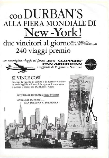 Durban's concorso alla fiera di mondiale New York. Advertising 1964 - copertina