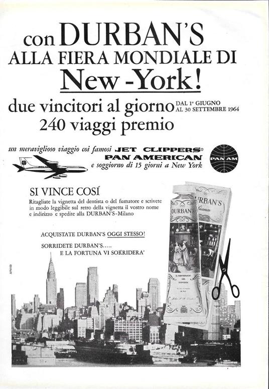 Durban's concorso alla fiera di mondiale New York. Advertising 1964 - copertina