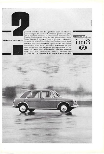 Innocenti Morris IM3. Advertising 1964 - copertina