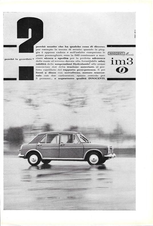 Innocenti Morris IM3. Advertising 1964 - copertina