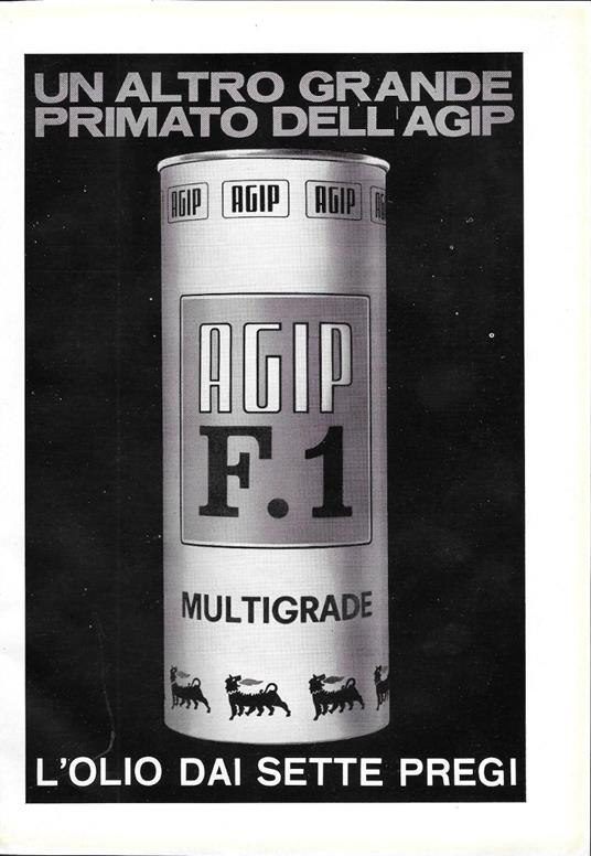 AGIP F.1 l'olio dai sette pregi. Advertising 1964 - copertina