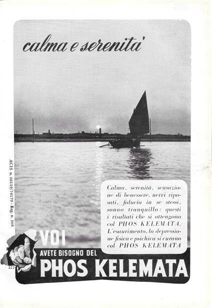 Phos Kelemata. Calma e serenità. Advertising 1964 - copertina