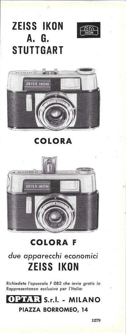 Colora Zeiss Ikon. Advertising 1964 - copertina