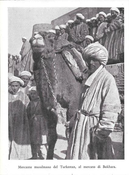 Mercante musulmano del Turkestan, al mercato di Bokhara. Stampa 1934 - copertina