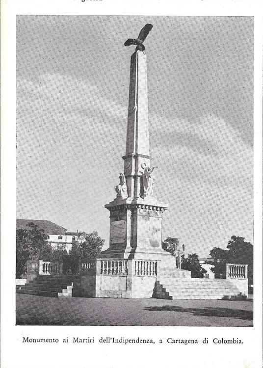 Monumento ai Martiri dell'Indipendenza, a Cartagena di Colombia. Stampa 1934 - copertina