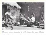 Filatura e tessitura domestica in cui le donne chicé (quiché)sono abilissime (Guatemala). Stampa 1934