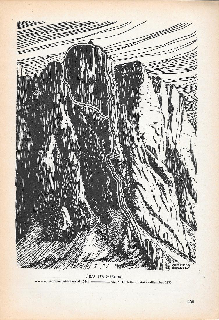 Cima De Gasperi . Domenico Rudatis. Stampa 1936