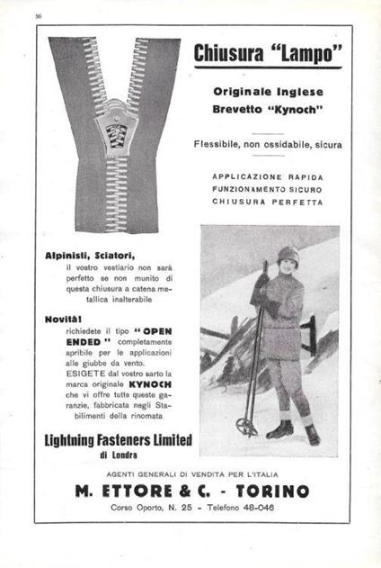 Chiusura Lampo. Originale inglese brevetto Kynoch. Advertising 1930 - copertina