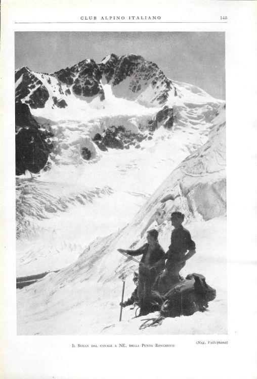 Il Sugan dal canale a NE della Punta Ronchetti. Stampa 1930 - copertina