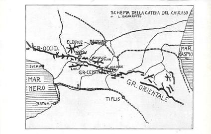 Schema della catena del Caucaso. Stampa 1930 - copertina