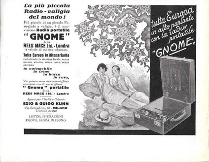 Radio portatile Gnome. Stampa 1930 - copertina