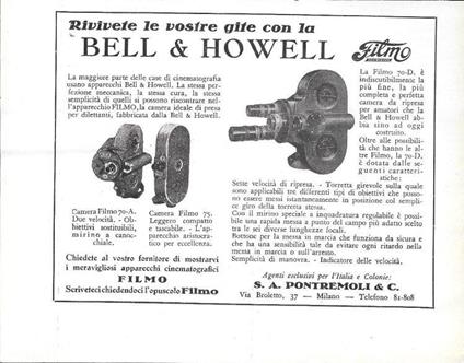 Rivivete le vostre gite con Bell & Howell. Pubblicità 1930 - copertina