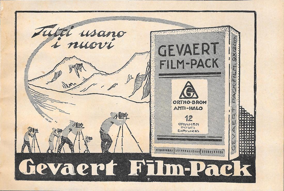 Gevaert Film-Pack. Pubblicità 1930