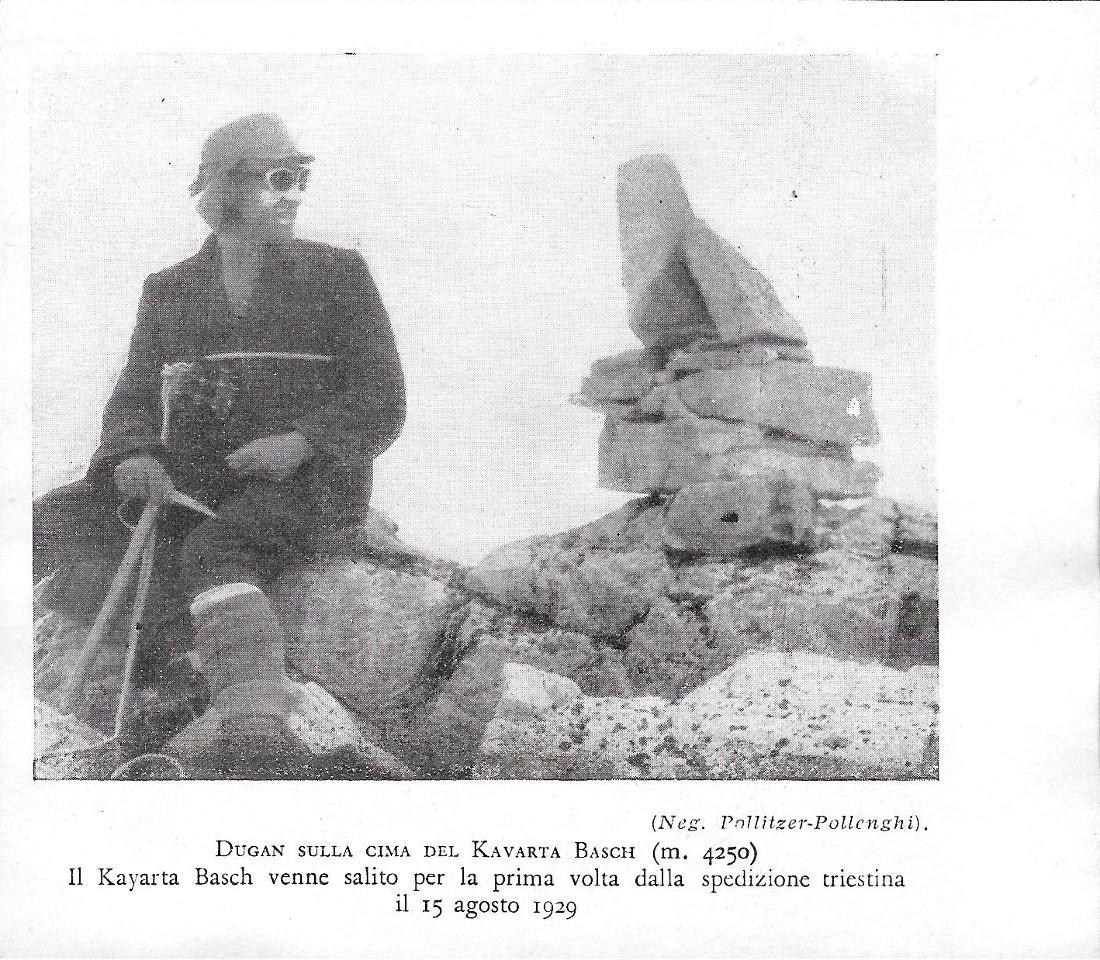 Dugan sulla cima del Kavarta Basch. Stampa 1930