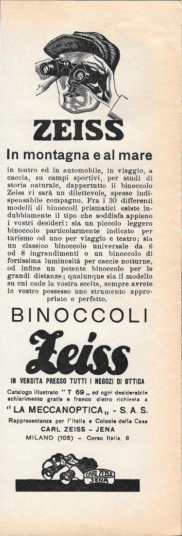 Binocoli Zeiss. Advertising 1935