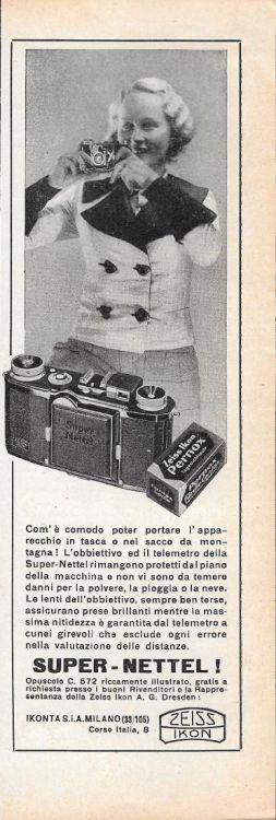 Fotocamera Super-Nettel Zeiss. Advertising 1935 - copertina