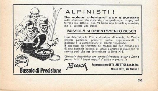 Bussola di orientamento Busch. Advertising 1935 - copertina