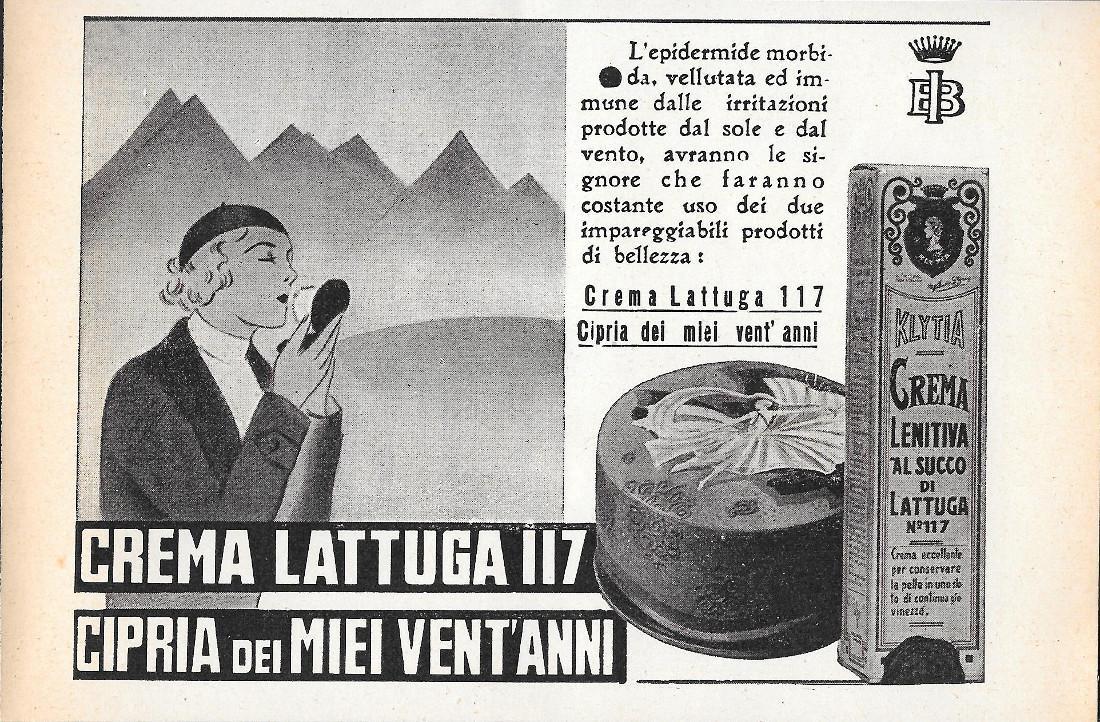 Crema Lattuga 117 / Olio Sasso. Advertising 1936