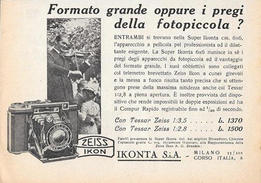 Ikonta S.i.A. Zeiss Ikon. Advertising 1936 - copertina