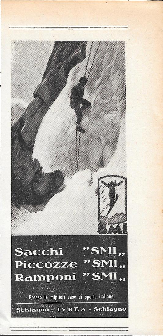 SMI. Sacchi Picozze Ramponi. Advertising 1936 - copertina