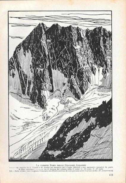 La parete Nord delle Grandes Jorasses. Stampa 1935 - copertina