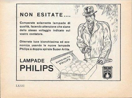 Lampade Philips Super-Arlita. Advertising 1935 - copertina