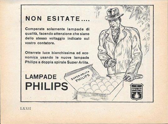 Lampade Philips Super-Arlita. Advertising 1935 - copertina