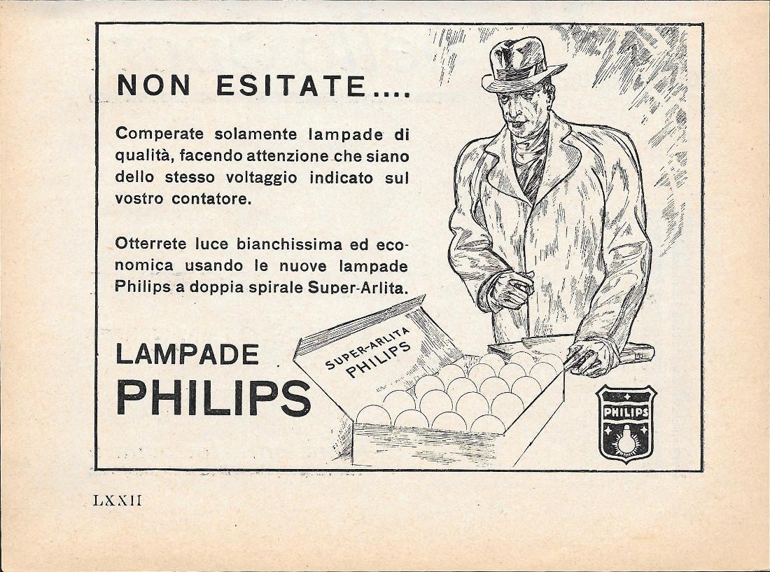 Lampade Philips Super-Arlita. Advertising 1935
