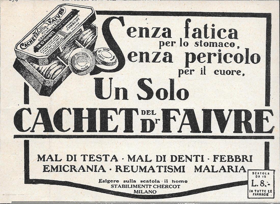 Cachet del Dr. Faivre. Advertising 1929