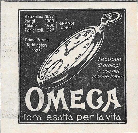 Omega. L'ora esatta per la vita. Advertising 1929 - copertina
