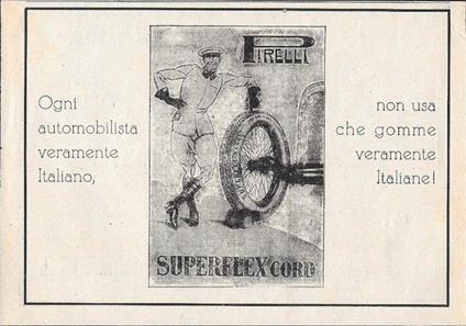 Pirelli. Superflexcord / Olio G.Montina, Albenga. Advertising 1928 - copertina