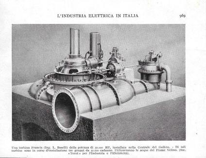 Una Turbina Francis da 50000 HP nella Centrale di Galleto. Advertising 1928 - copertina