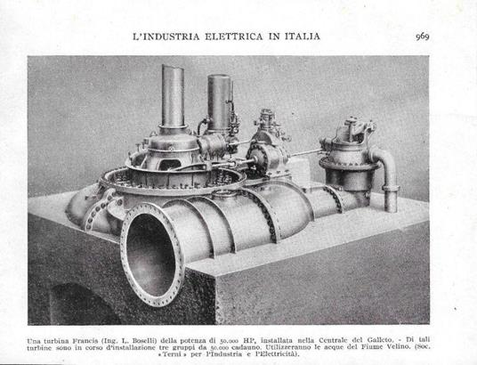Una Turbina Francis da 50000 HP nella Centrale di Galleto. Advertising 1928 - copertina