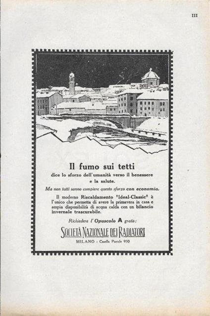 Società Nazionale dei Radiatori / Carburatore Solex. Advertising 1928 - copertina