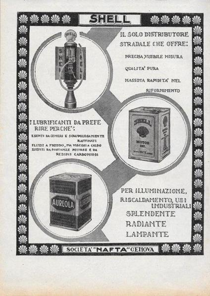 Shell - Società Nafta Genova. Advertising 1928 - copertina