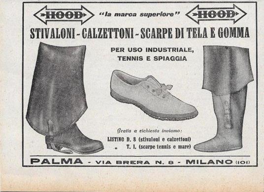 Hood, Stivaloni - Scarpe di tela e gomma. Advertising 1928 - copertina