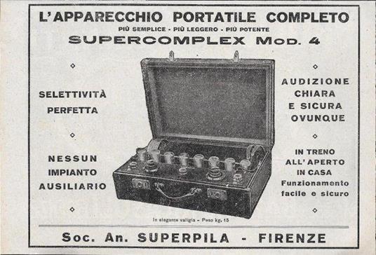 Supercomplex - Apparecchio Portatile _Brolio - Chianti. Advertising 1928 - copertina