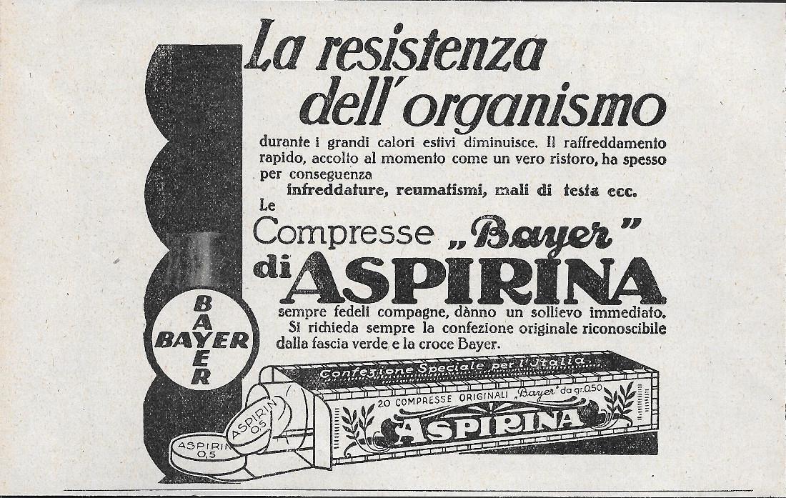 Aspirina - Bayer. Advertising 1928