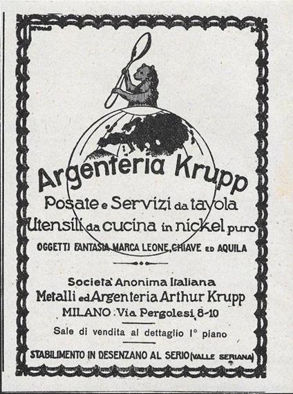 Argenteria Krupp. Advertising 1928 - copertina