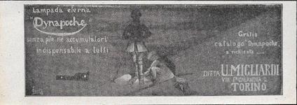 Dynapoche - Lampada eterna, senza pile nè accumulatori. Advertising 1928 - copertina