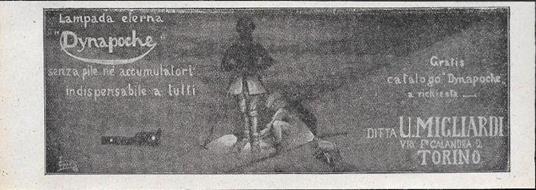 Dynapoche - Lampada eterna, senza pile nè accumulatori. Advertising 1928 - copertina