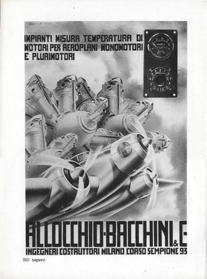 Allocchio Bacchini. Misura temperatura /Officine Galileo. Microscopio Zc-1. Advertising 1937 - copertina