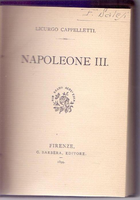 Napoleone III - Licurgo Cappelletti - copertina