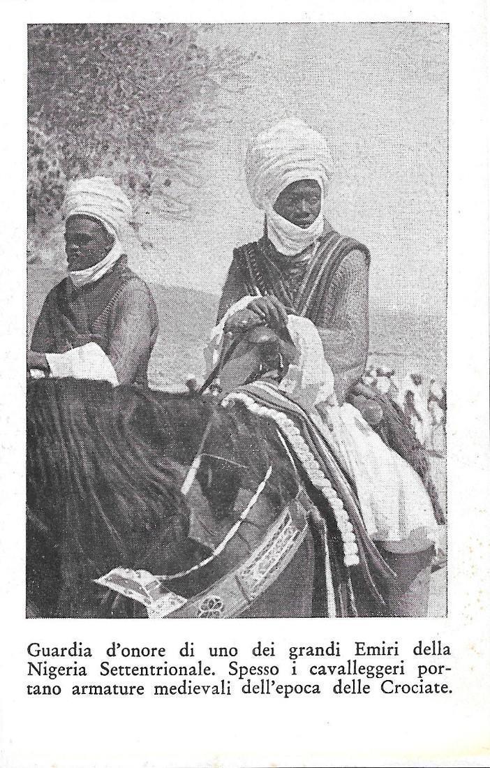 Guardia d'onore di uno dei grandi Emiri della Nigeria Settentrionale. Stampa 1934