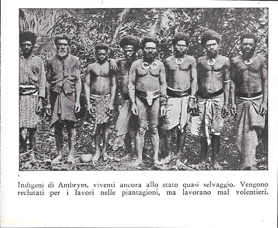 Indigeni di Ambrym (Vanuatu). Stampa 1934
