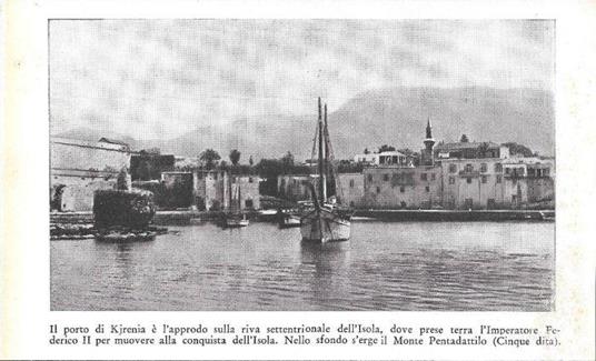Il porto di Kjrenia (Cipro). Stampa 1934 - copertina
