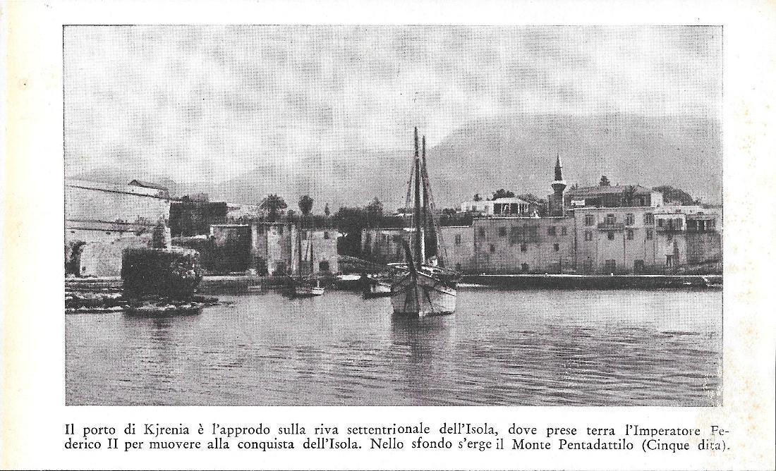 Il porto di Kjrenia (Cipro). Stampa 1934