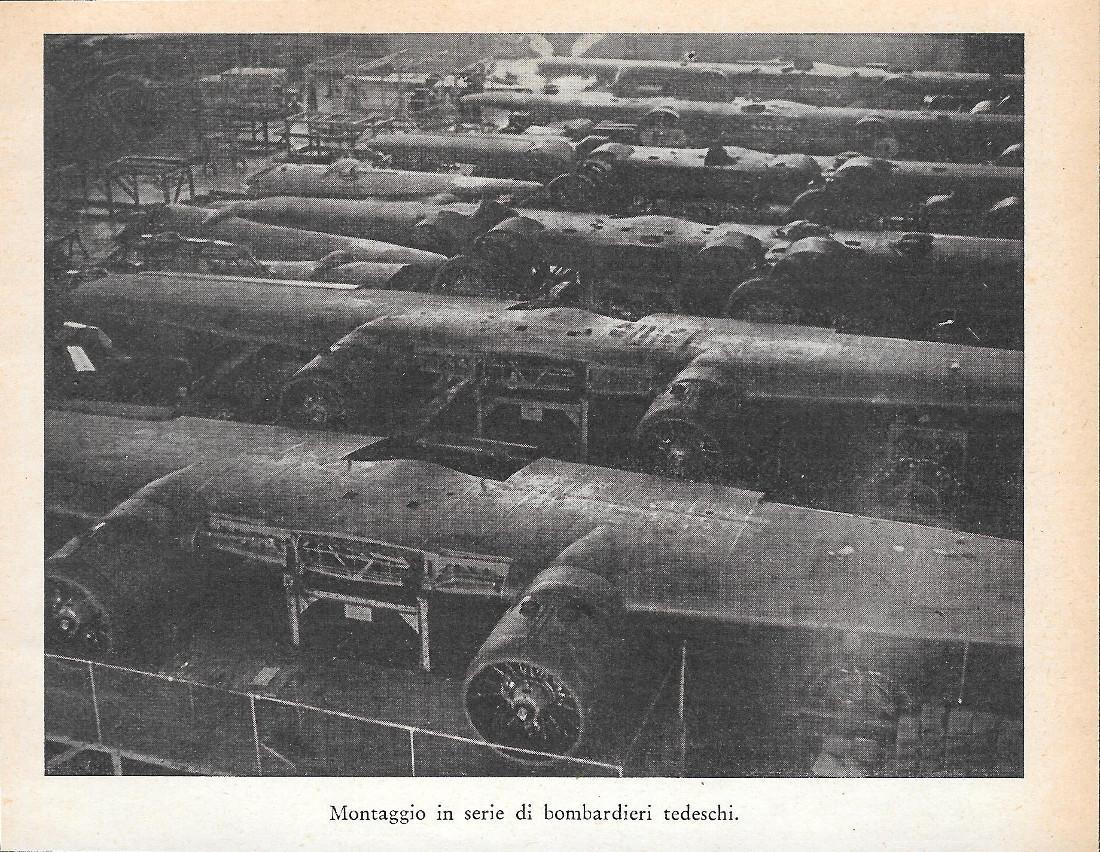 Montaggio in serie di bombardieri tedeschi. Stampa 1934