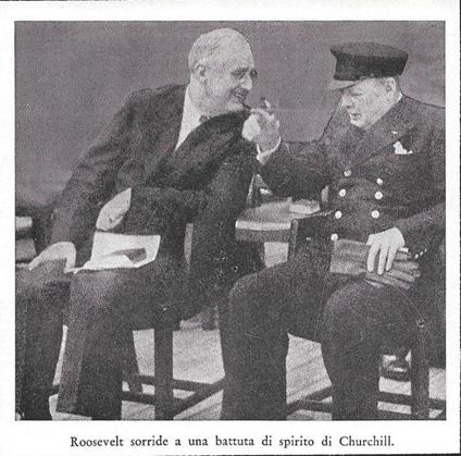 Roosevelt sorride a una battuta di Churchill. Stampa 1934 - copertina