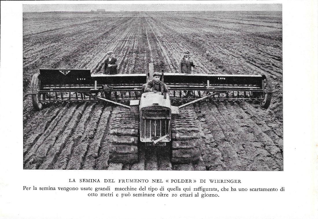 La semina del frumento nel polder di Wieringer. Stampa 1934